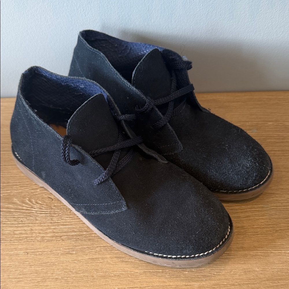 Boys crewcuts navy blue chukka suede dress boots size kid/youth 6 VGUC